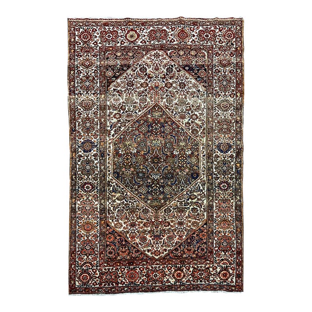 Antique Persian Malayer Wool Rug 4’4” X 6’5” For Sale