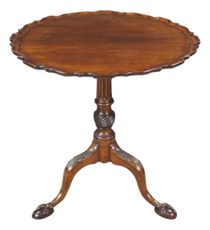 Antique 18th Century George II Solid Mahogany Pie Crust Tilt Top Tea Table