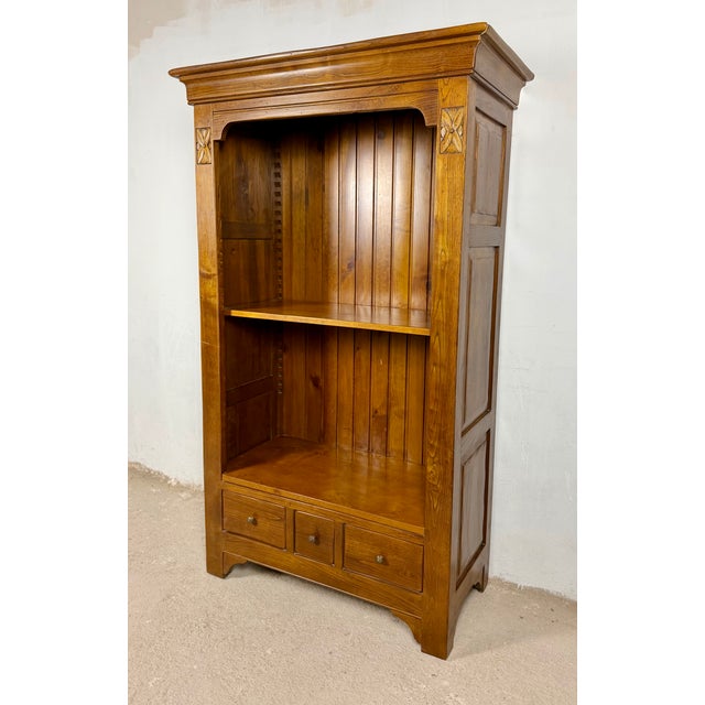 Spanish Oak Bookcase with Drawers, 1950s For Sale - Image 4 of 16