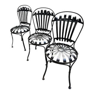 Francois Carre Antique Original Parisian Park Chairs, Circa 1880 - A Trio, Attributed For Sale