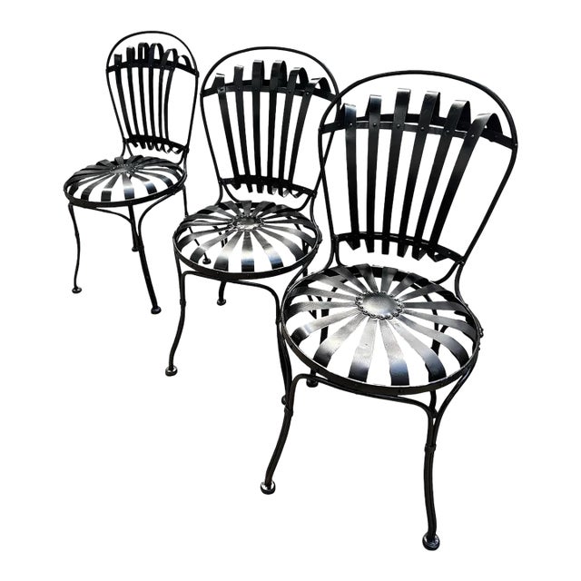 Francois Carre Antique Original Parisian Park Chairs, Circa 1880 - A Trio, Attributed For Sale