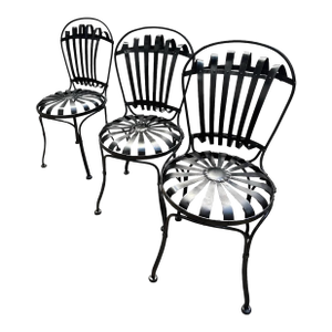 Francois Carre Antique Original Parisian Park Chairs, Circa 1880 - A Trio, Attributed