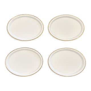 Vintage Ironstone Oval Petite Serving Platters With Gold Rim - Set of 4 For Sale