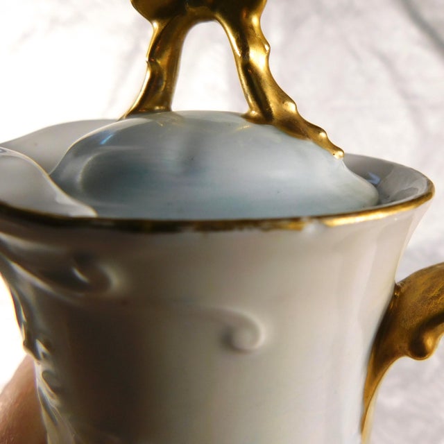 1920s Signed Floral Chocolate Pot With Lid For Sale - Image 13 of 14