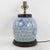 Blue and White Antique Porcelain Vase Lamp With Cobalt Scalloped Cloud Motif on Wood Base For Sale - Image 4 of 12