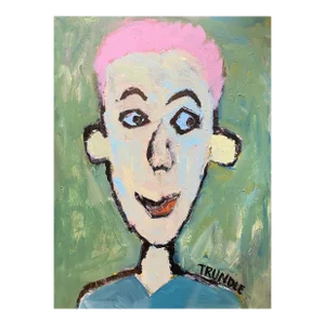 Sarah Trundle, Abstract Figure/ Portrait Painting, "Pinky"
