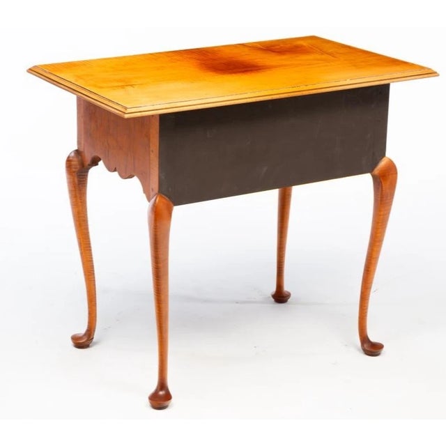 Store Item: ELDRED WHEELER Bench Made Tiger Maple Lowboy Dressing Table Massachusetts Description: Bench made Eldred...