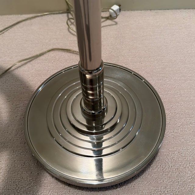 Metal Modern Chapman Polished-Metal Swivel Arc Floor/Reading Lamp - Pair For Sale - Image 7 of 10