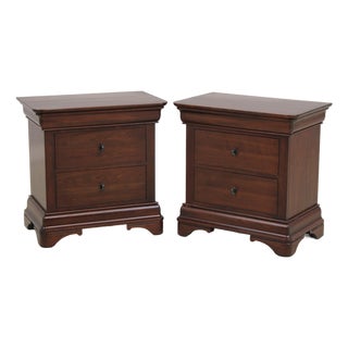 Pair of Nichols & Stone Stickley Cherry 3 Drawer Nightstands For Sale