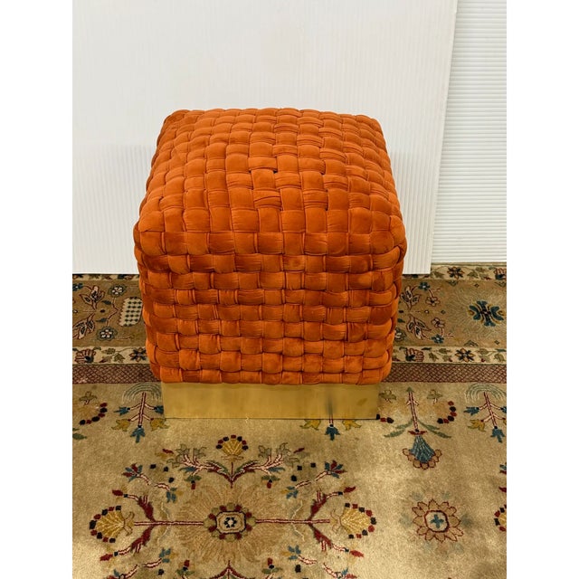 Safavieh Couture Ravyn Sienna Ottomans, Pair For Sale In San Francisco - Image 6 of 12