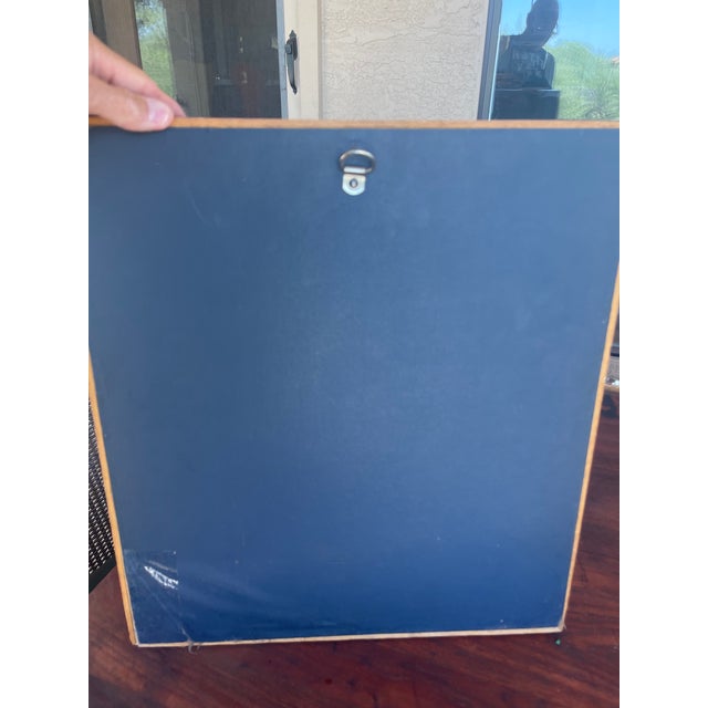 Workaday Handmade Mid Century Maple Wood Shadow Box With Double Locks and Blue Velvet Insert - 20"h X 18"w For Sale - Image 4 of 4