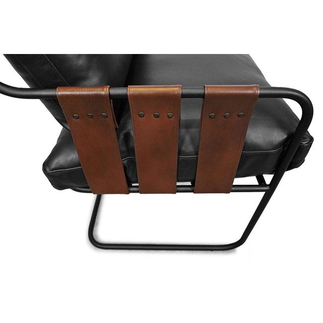 Leather Strap Easy Chair For Sale - Image 4 of 9