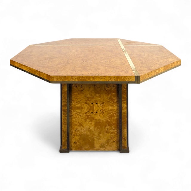 Brown Walnut Burl Table by Jean Claude Mahey For Sale - Image 8 of 8