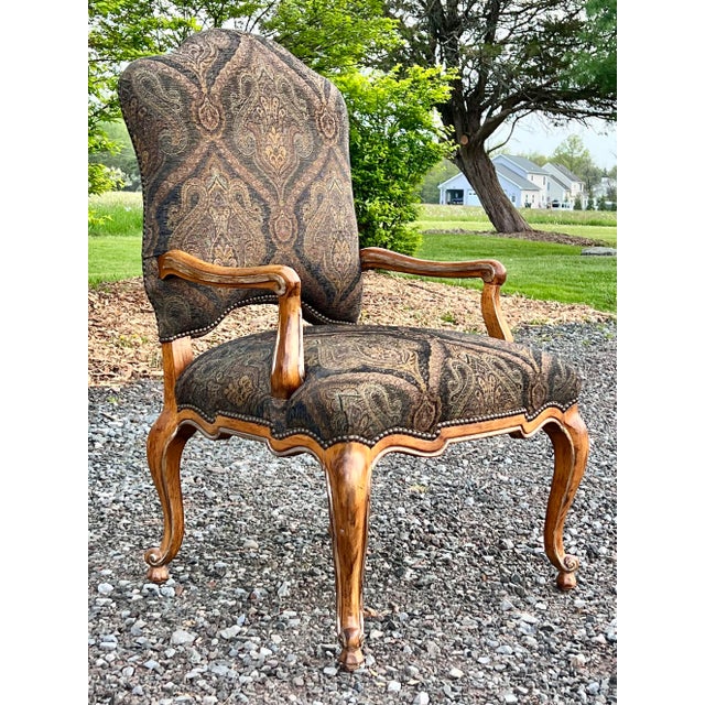 Italian Kreiss Palazzo Armchair With Nailhead Trim For Sale - Image 3 of 10