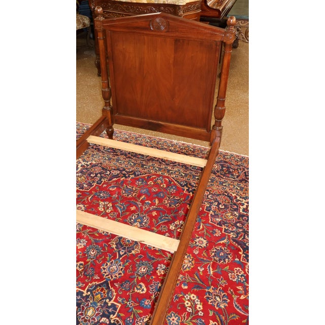 Vintage Walnut French Empire Style Narrow Twin Bed For Sale - Image 10 of 10