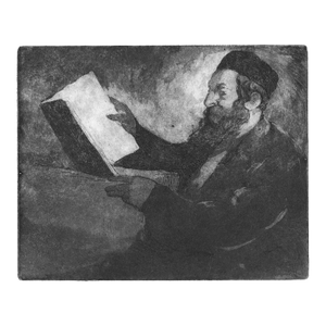 1920s William Meyerowitz Rabbi Reading Etching