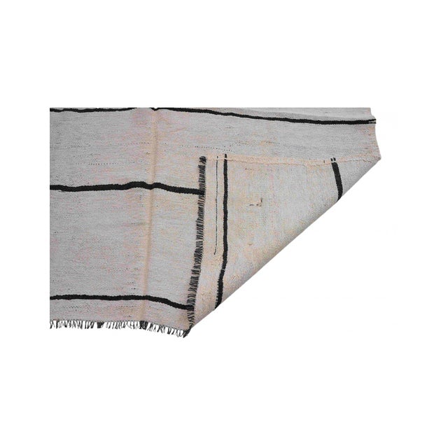 1970s Striped Vintage Modern Hemp Kilim Rug - 6`0″ X 12`6″ Ft. For Sale - Image 5 of 6