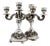 Candleholders in Relief Silver with Shells, Set of 2 For Sale