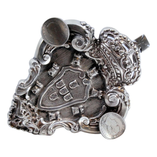 Silver Ashtray with the Coat of Arms of Portugal For Sale