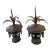Pair of Vintage Neoclassical Cast Iron & Copper Architectural Finials With Wrought Botanical Agave Crests For Sale