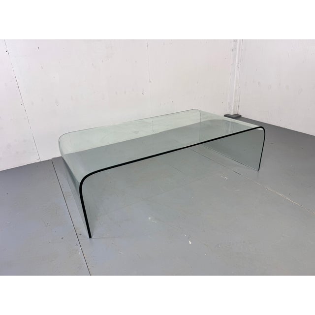 1980s Modern Italian Glass Waterfall Side Table from Fiam, 1980s For Sale - Image 5 of 10