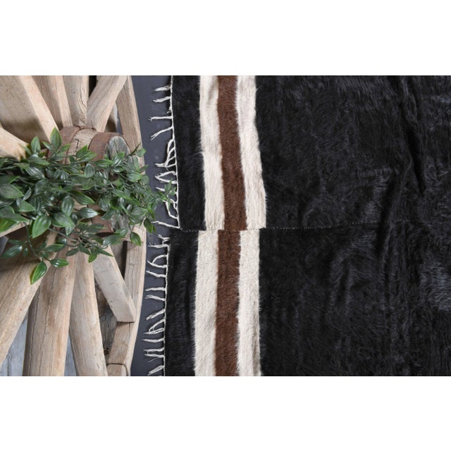 Brown Vintage Turkish Hand-Knotted Wool Cotton Brown Kilim Area Rug For Sale - Image 8 of 10