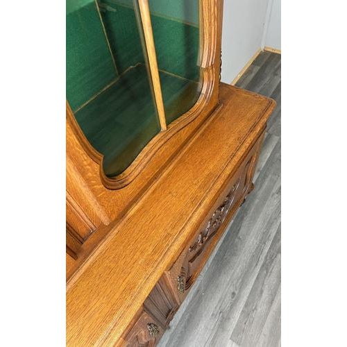 Vintage French Louis XIV Style Oak Display Bookcase For Sale - Image 10 of 13