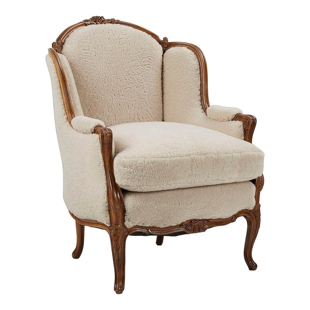Early 1900s Shearling Berger Armchair For Sale
