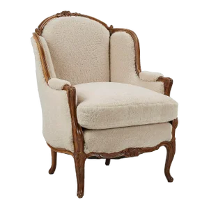Early 1900s Shearling Berger Armchair