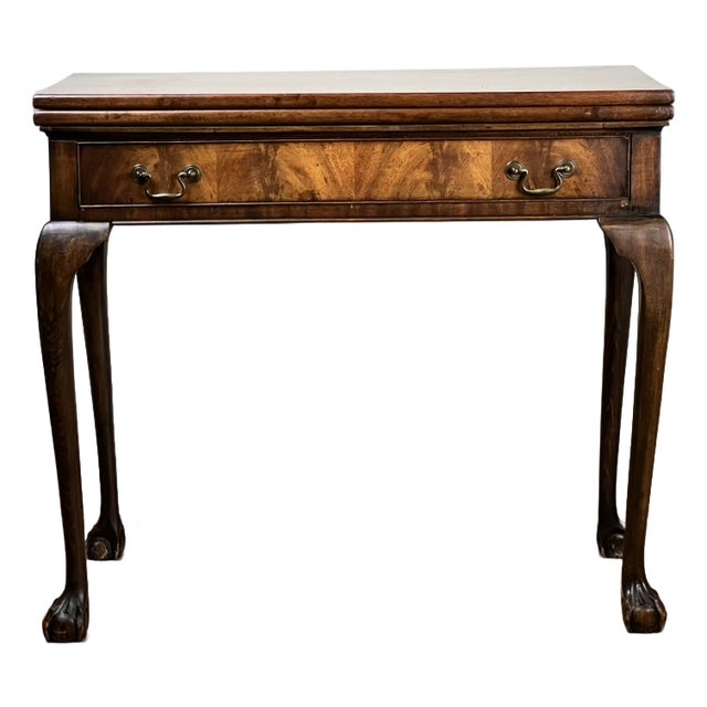 Antique Georgian Style Chippendale Game Table C. Early 20th Century For Sale