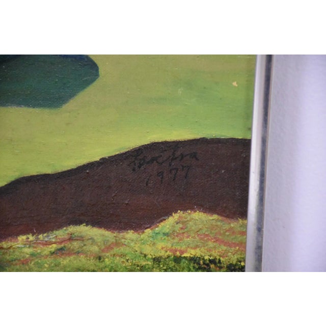 1970s Vintage Colorful Abstract Painting For Sale - Image 5 of 7