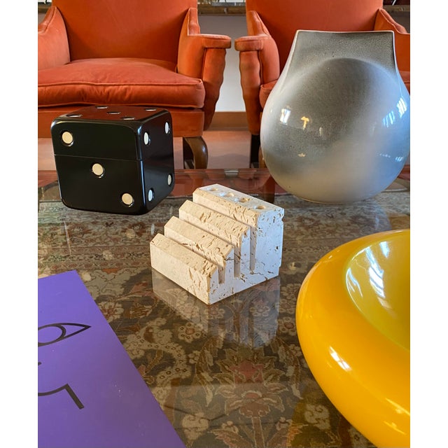 Travertine Desk Organizer by Enzo Mari for Fratelli Mannelli, Italy, 1970s For Sale - Image 6 of 18