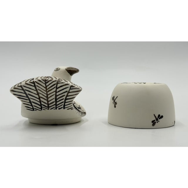Emilia Castillo Taxco Porcelain & Pure Silver Dove Jewelry Box, Mexican Modern For Sale - Image 11 of 18