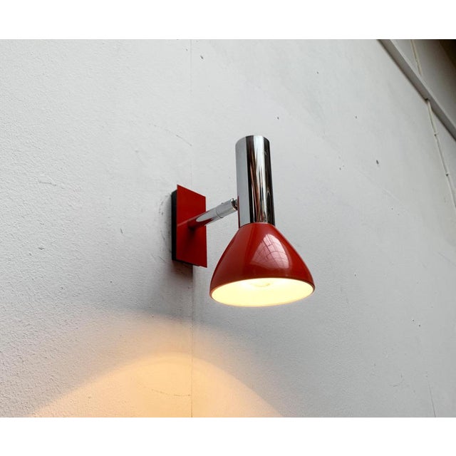 Metal Mid-Century Modern German Space Age Wall Lamp from Hustadt Leuchten, 1960s For Sale - Image 7 of 18