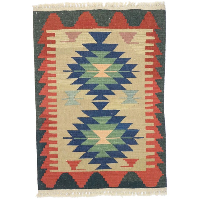 Vintage Persian Shiraz Kilim Rug - 02'00 X 02'10 For Sale - Image 9 of 9