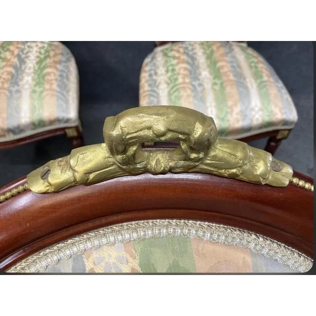 Wood Vintage Louis XVI Style Oval Back Dining Chairs - Set of 8 For Sale - Image 7 of 8