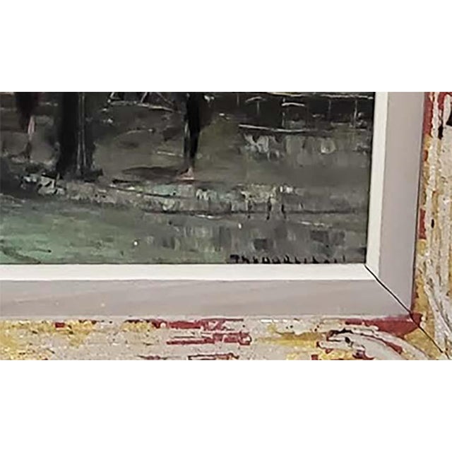 Mid-Century Impressionist Paris Street Scene Oil Painting by Theodorus Van Oorschot – Framed For Sale - Image 4 of 10
