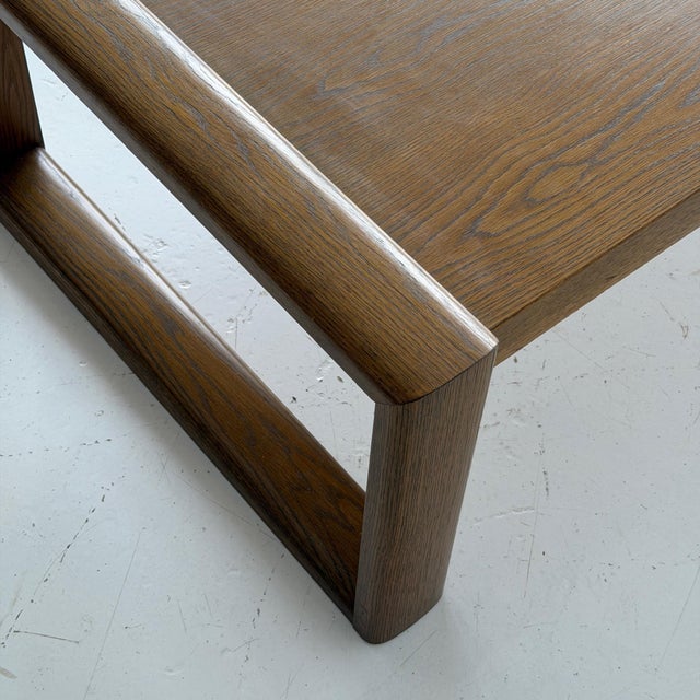 Brown 1980s Monumental Oak Brutalist Coffee Table For Sale - Image 8 of 8