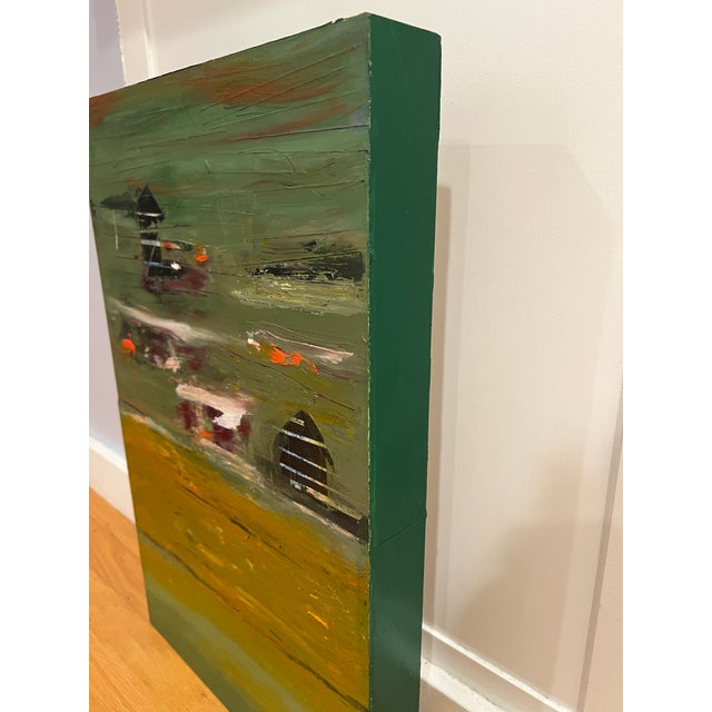 2020s Two Houses, Oil Painting on Wood For Sale - Image 5 of 6