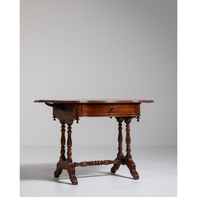 Napoleon III Mahogany Pembroke Drop-Leaf Table, Second Empire Style, France, 19th Century For Sale - Image 15 of 18