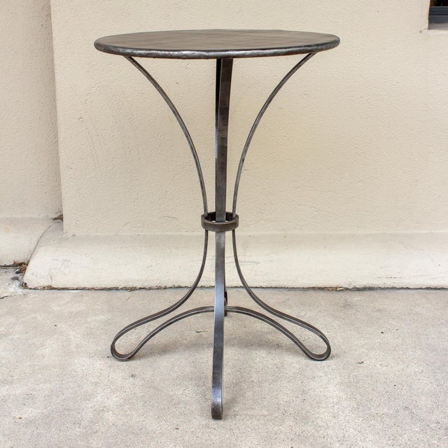 Industrial Handmade Round Iron Accent Table Chairish