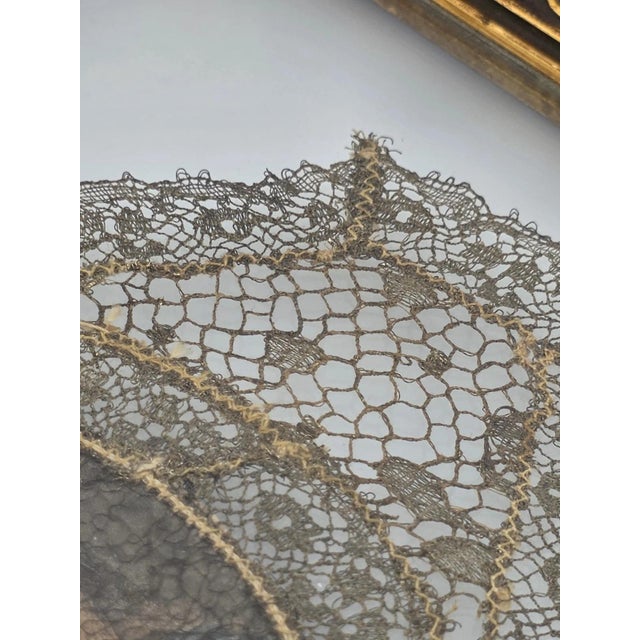 Ultra Rare Antique 1820s Lace Mounted Portrait Watercolor on Ivory Georgian Art For Sale - Image 11 of 12