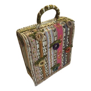 1950s Souré Picnic Basket Rattan For Sale