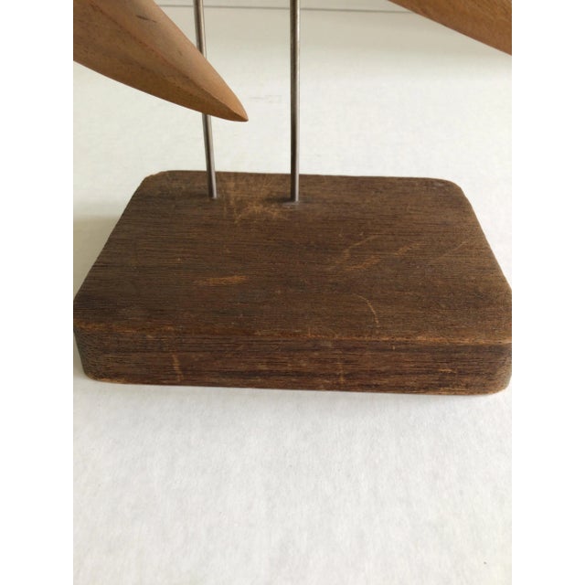 Wood 1950s Carved Wooden Sculpture of Leaping Man Mounted on Wood Base For Sale - Image 7 of 9