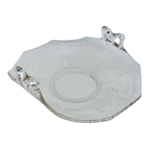 Fostoria "June" Etched Floral Bow Handled Glass Bonbon Dish – Elegant Depression Era Glassware
