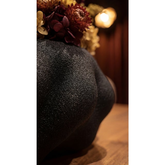 Not Yet Made - Made To Order 3D Printed Black Sand Vase by Bryant Creative Industries S.L. For Sale - Image 5 of 6
