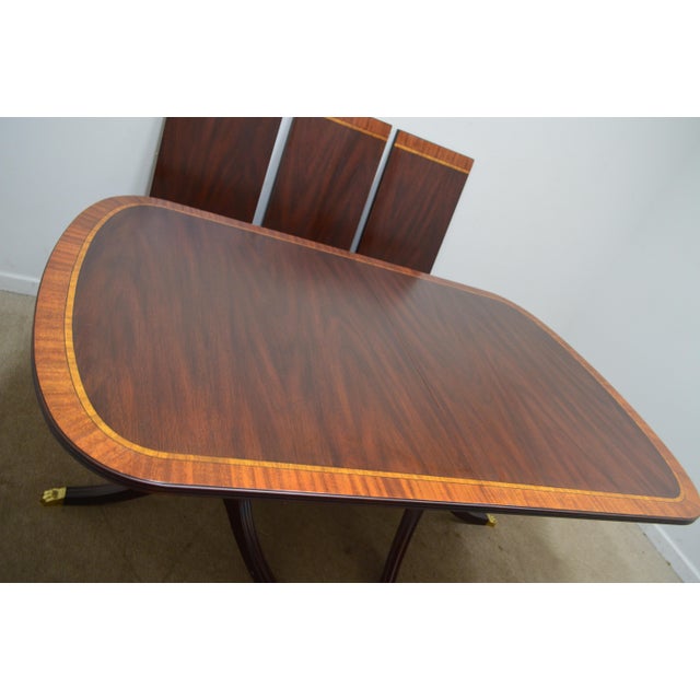 Henkel Harris Henkel Harris Mahogany Banded Dining Table For Sale - Image 4 of 17