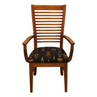 Bassett Furniture Cherry Contemporary Mission Style Dining Arm Chair For Sale