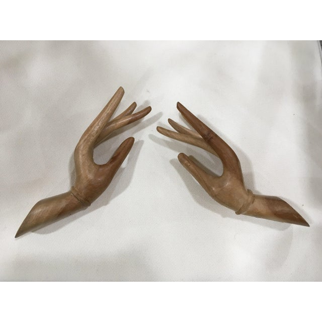 1960s Mid-Century Wooden Hands - a Pair For Sale - Image 9 of 9