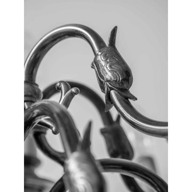 Antique 2-Tier Chandelier with Fish For Sale - Image 15 of 16